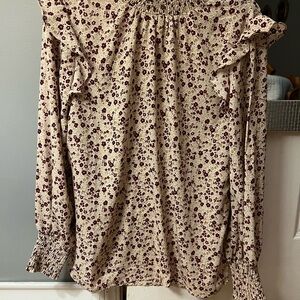 Hayden Cream and Purple Floral Blouse